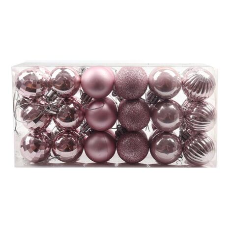 36 pièces Boules de Noël 4CM Décorations Arbre Antichoc en Plastique pour Fêtes et Anniversaires
