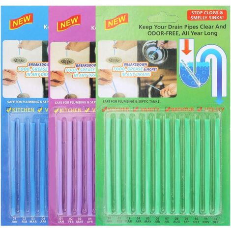 36 Pieces Drain Cleaning Sticks Drain Enzyme Cleaner Cleaning Stick Pipeline Tub Pipe Cleaner Decontamination Rod