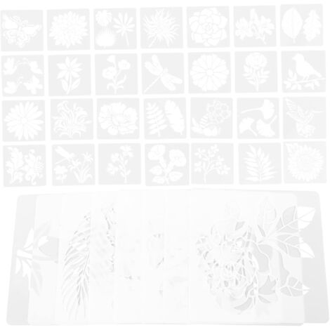 36 Pièces Pochoirs de Peinture Thème Oiseaux Modèles Plastique pour Diy