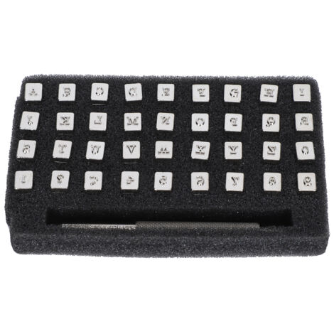 36 Pièces Poinçons en Cuir Lettres Chiffres Motifs 1 Manche Outil Gravure DIY 3.5mm