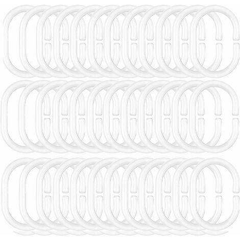 Shower Curtain Rings 12-Pack - Silver Chrome Zinc Alloy Hooks With Rust-Resistant Finish