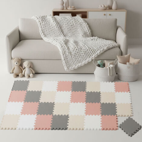 36 Pièces Tapis de Sol Bébé - 30x30 Dalles en Mousse EVA - Carrés Puzzle Enfant