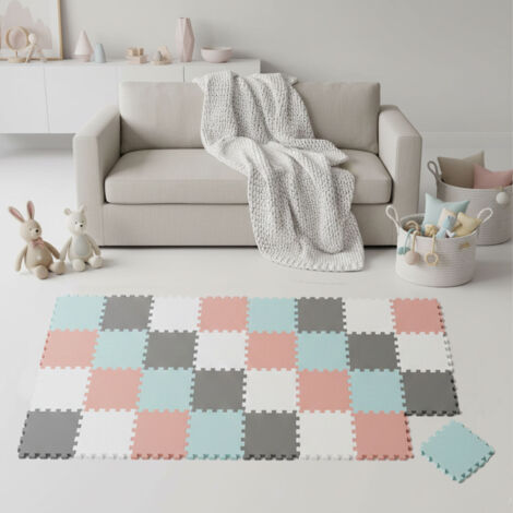 36 Pièces Tapis de Sol Bébé - 30x30 Dalles en Mousse EVA - Carrés Puzzle Enfant