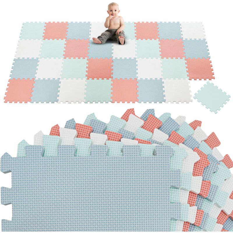 36 Pièces Tapis de Sol Bébé 30x30 Tapis Mousse Bebe Tapis de Jeux Enfant Pliable