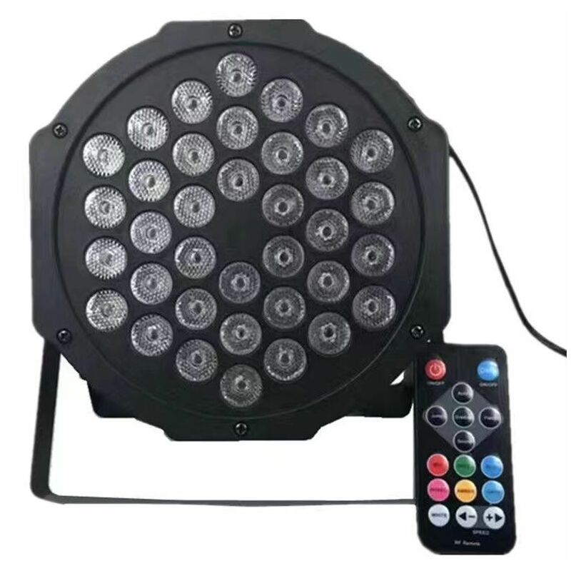 36 projecteurs led, projecteurs par, lumière disco, lumière stroboscopique dj, éclairage de scène, lampe, mixage rbg, 36W, entrée / sortie DMX(avec