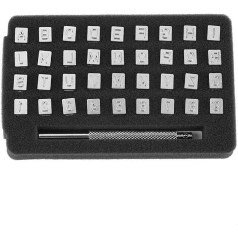 36 sellos de 6 mm para letras y números, herramienta perforadora de acero aleado para imprimir en cuero, plástico y madera (6 mm).