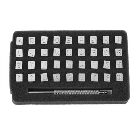 36-teiliger Stahlstempel für Buchstaben und Zahlen zum Bedrucken von Leder, DIY-Markierungswerkzeug, 6 mm