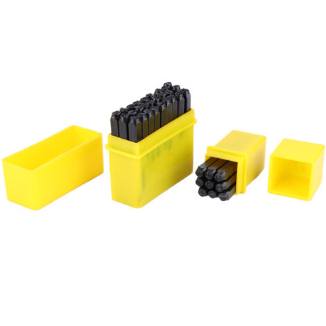 36-teiliges Set aus Buchstaben- und Zahlenstempeln aus Kohlenstoffstahl + Etui
