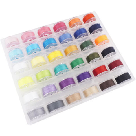 36-teiliges Unterfadenset für Nähmaschinen mit Aufbewahrungsbox, vorgespultes Spulenset für Nähmaschinen von Brother/Babylock/Janome/Singer (verschiedene Farben).