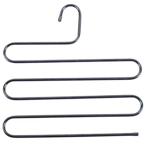 (36 x 36 cm, 2er-Pack, Schwarz) S-förmiger Hosenbügel aus Edelstahl, Kleiderschrank-Organizer zur Aufbewahrung von Hosen, Jeans, Schals zum Aufhängen