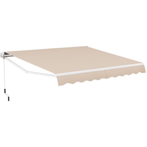 3.6 x 3m Patio Awning Manual Garden Canopy Sun Shade Retractable Shelter Outdoor