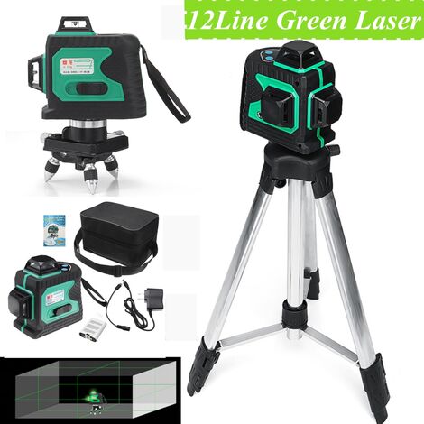 main image of "360 3D 12 Linee Livello laser verde Autolivellante Livello orizzontale Strumento magnetico verticale Solo tipo A"