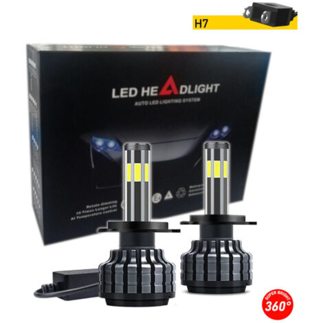 Комплект 360° градуса COB LED ЛЕД диодни крушки H7 Х7 12V 80W 16000 lm за фарове Canbus без грешки