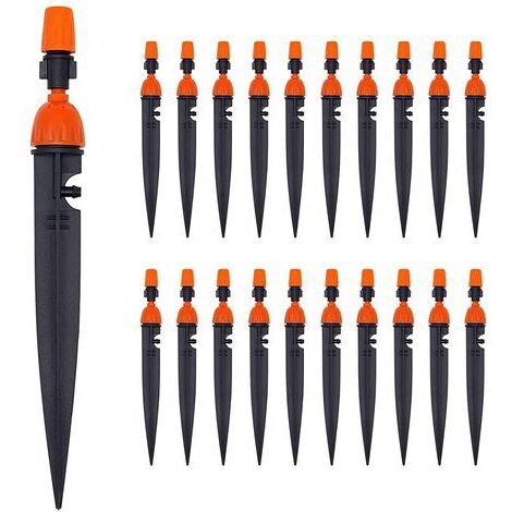 360 Degree Adjustable Drip Irrigation Garden Drip Irrigation System 1/4 (4-7mm) Micro Flow Hose for Garden, Greenhouse (20pcs)
