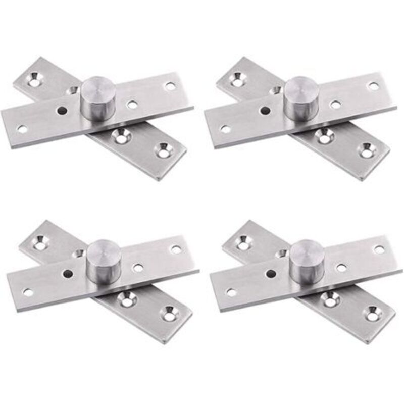 360 Degree Hidden Rotation Pivot Door Hinges 4 PCS Pivot Hinge for Door Top and Bottom Wooden Door Hinge Made of Steel