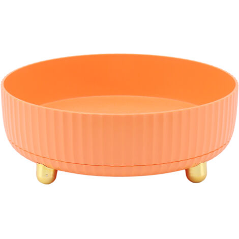 360 Degree Rotating Storage Rack Organizer Round Cosmetic Spice Rack Turntable for Kitchen Cabinet Pantry Small Orange
