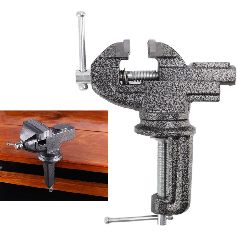 360 Degree Swivel Bench Vise, Small Cast Steel Clamp for Jewelry Making Woodworking