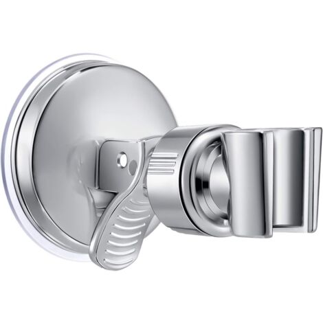 HIASDFLS 360 ° drehbare Duschhalterung Saugnapf Verstellbare Duschhalterung ohne Bohren für Badezimmer-Duschkopf-Befestigungszubehör (silber)