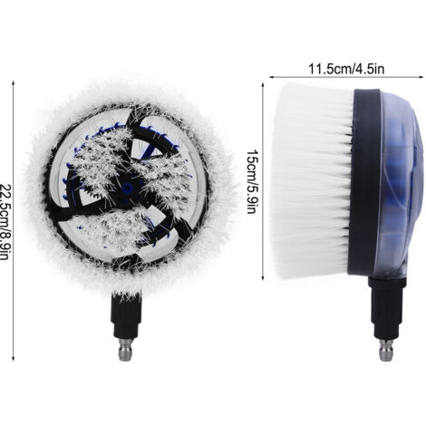 360° drehbare, fächerförmige Waschbürste für Hochdruckpistole mit 1/4"-Schnellanschluss