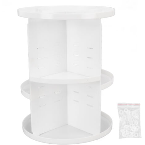 360° drehbare Kosmetikaufbewahrungsbox, Acryl-Make-up-Organizer mit großem Fassungsvermögen, weißes Tischregal