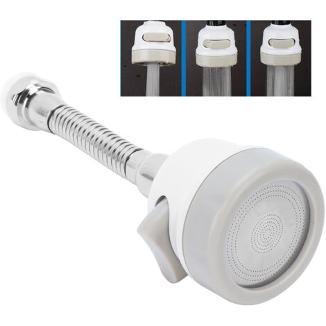 360° drehbare Küchenarmatur mit Wassersparfilter und Spritzschutzbrause – G1/2, ABS/Silikon/Edelstahl, 16,5 cm, Metallfarbe