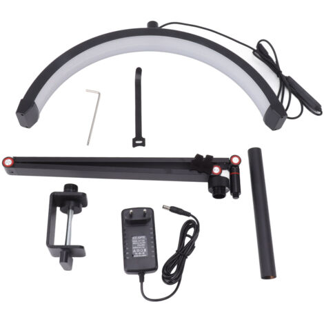 360° drehbare LED-Schminklampe, Halbmondlicht für Wimpernverlängerungen, 3 Farbtöne und 10 Helligkeitsstufen, 20 W, 100–240 V, europäischer Stecker