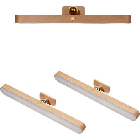 360° drehbare magnetische Wandleuchte  LED-Wandleuchte aus Massivholz  Stufenlos einstellbare Helligkeit und Touch-Steuerung  Abnehmbare Multifunktions-Wandleuchte  2er-Set