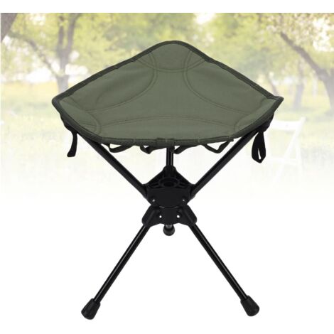 360° drehbarer Campinghocker – 570 g Oxford-Gewebe/Aluminium – Grün, tragbar zum Angeln und Grillen