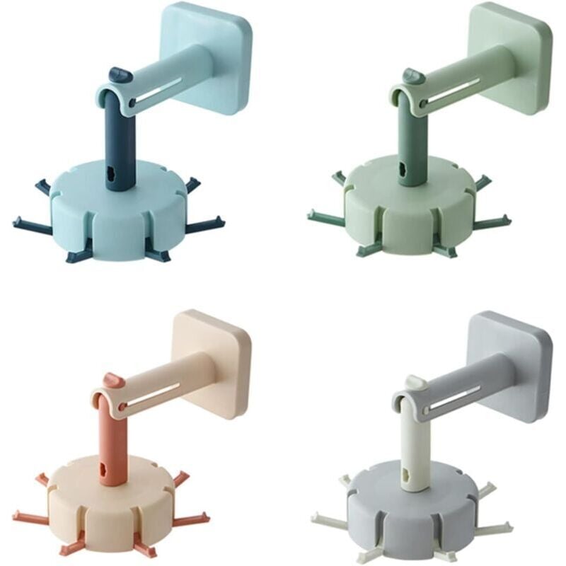 Image of ZVD - 360° drehbarer Haken, selbstklebend, 4 Stück 360° drehbare Haken für Küchenutensilien