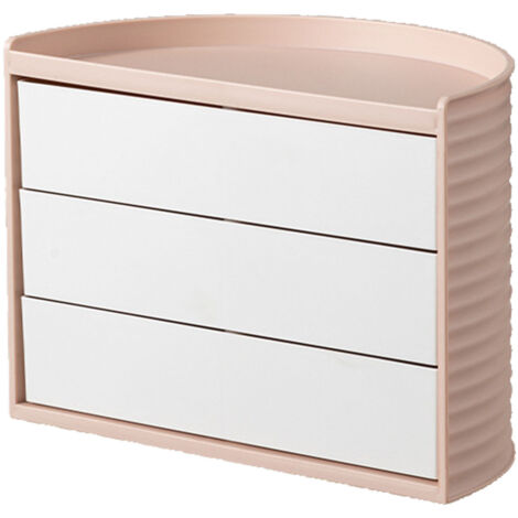 360° drehbarer Make-up-Organizer, halbkreisförmiges Design, Staubschutzhülle für Schminktisch und Badezimmer, Rosa