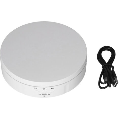 360° drehbarer Schmuckständer, 145 mm, 3 Geschwindigkeiten, USB-Anschluss, Weiß