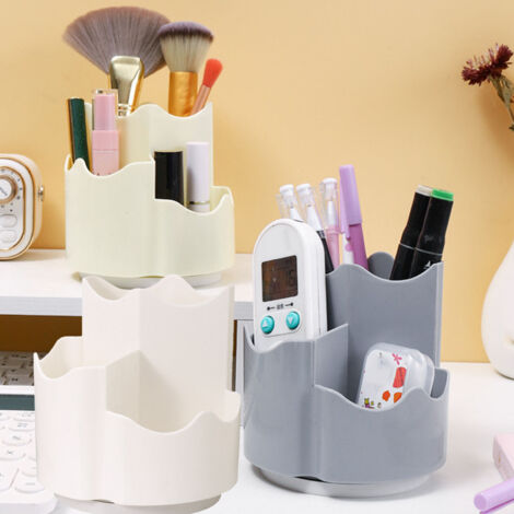 360° drehbarer Schreibtisch-Organizer mit 3 Fächern
