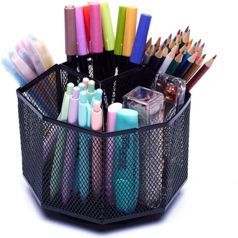 360° drehbarer Schreibtisch-Organizer, rutschfeste Unterseite, für Schreibwaren, Make-up, Bastelbedarf, 1 Stück