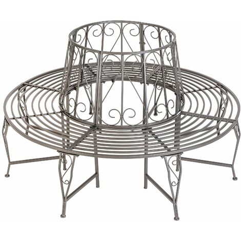 main image of "360° garden bench made of steel - bench, outdoor bench, metal garden bench - anthracite"