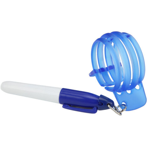 360°-Golfballmarker mit drei Linien, Kunststoff-Zielhilfe für präzises Zielen, blaue Farbe.
