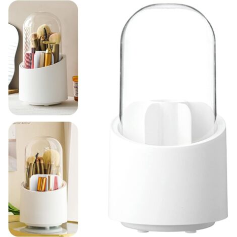 360 Grad drehbare Aufbewahrungsbox für Kosmetikartikel mit Staubschutzhaube, Make-up-Organizer für Schlafzimmer und Badezimmer