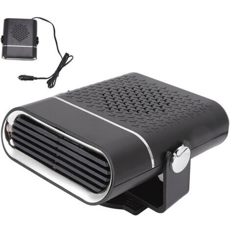360 Grad drehbare Autoheizung, schnelle Heizung, tragbarer Zigarettenanzünder, Defroster, Enteiser für LKW, 24V, Schwarz