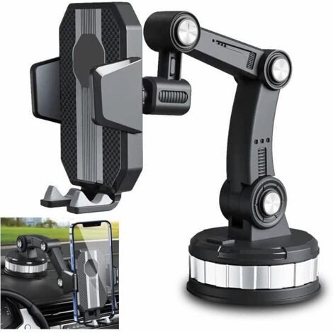 360-Grad-drehbarer Auto-Handyhalter mit Saugnapf für das Armaturenbrett, kompatibel mit allen Smartphones.