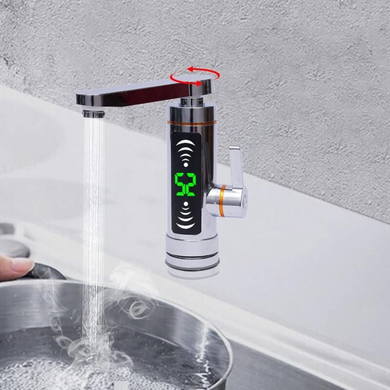 Gojoy - 360° led Électrique Robinet Chauffage Instantané Chauffe-Eau Robinet Cuisine 3kw 220V