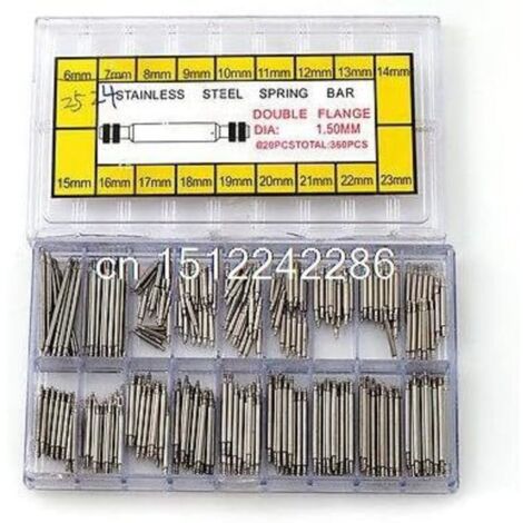 360 pcs montre d'horloger Outil de réparation de barre à ressort 8 Mm-25 mm NEUF WW