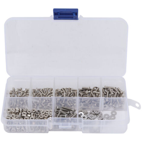 360 pièces Assortiment Vis Écrous Rondelles Acier Inoxydable M2.5 Cruciforme
