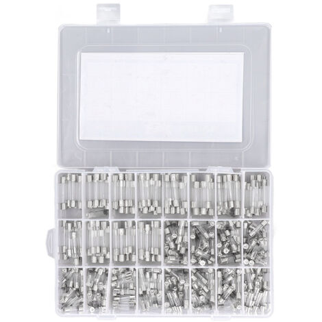 360 Pièces Fusible Verre 6x30mm 5x20mm 0.25A‑20A, Kit Protection Circuit Électrique, 24 Types Assortis pour Réparation Électronique