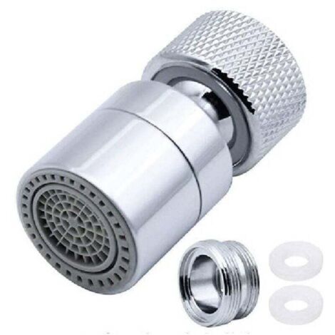 360° Pivotant Aérateur de Robinet Laiton 2 Modes Réglable Cuisine Robinet Filtre Barboteur avec Adaptateur de Buse - pour Robinets avec Buse à Filetage Externe M22 ou Fil Interne M24