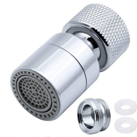 360° Pivotant Aérateur de Robinet Laiton 2 Modes Réglable Cuisine Robinet Filtre Barboteur avec Adaptateur de Buse - pour Robinets avec Buse à Filetage Externe M22 ou Fil Interne M24