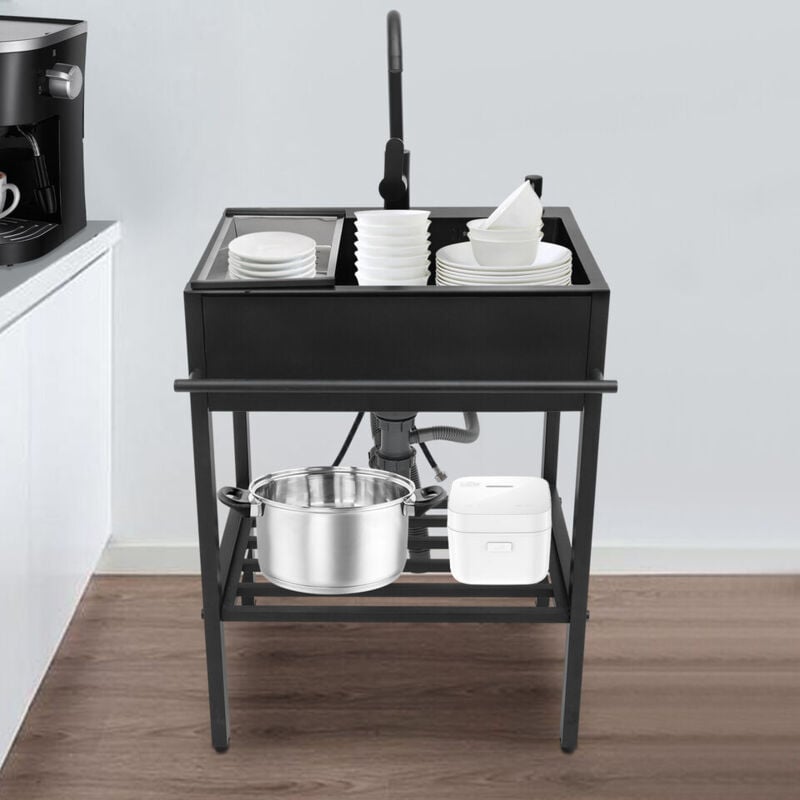 Senderpick - 360 ° pivotant libre évier en acier inoxydable évier pour la cuisine noir