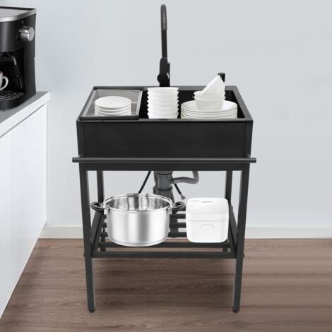 360 ° pivotant libre évier en acier inoxydable évier pour la cuisine noir