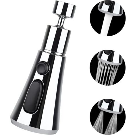 360° schwenkbare Küchenarmatur mit 3 Strahlarten, Universal-Spülbeckenadapter, G1/2-Anschluss, Silber