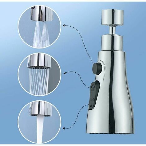 360° schwenkbarer Luftsprudler Küchenarmatur Kopfdüse mit Adapter, Luftsprudler-Sprühverlängerung, wassersparender Wasserhahn mit 2 Sprühmodi, Kalkfilter-Wasserhahn