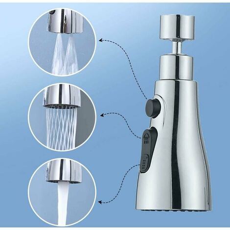 360° schwenkbarer Luftsprudler Küchenarmatur Kopfdüse mit Adapter, Luftsprudler-Sprühverlängerung, wassersparender Wasserhahn mit 2 Sprühmodi, Kalkfilter-Wasserhahn