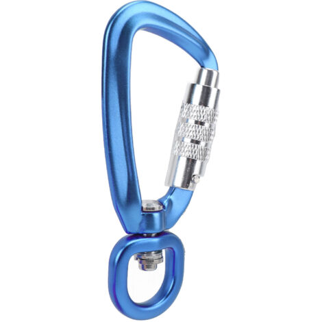 360°-Selbstverriegelnder Karabiner für Hundezubehör, Hängematten und Rucksäcke – Blau
